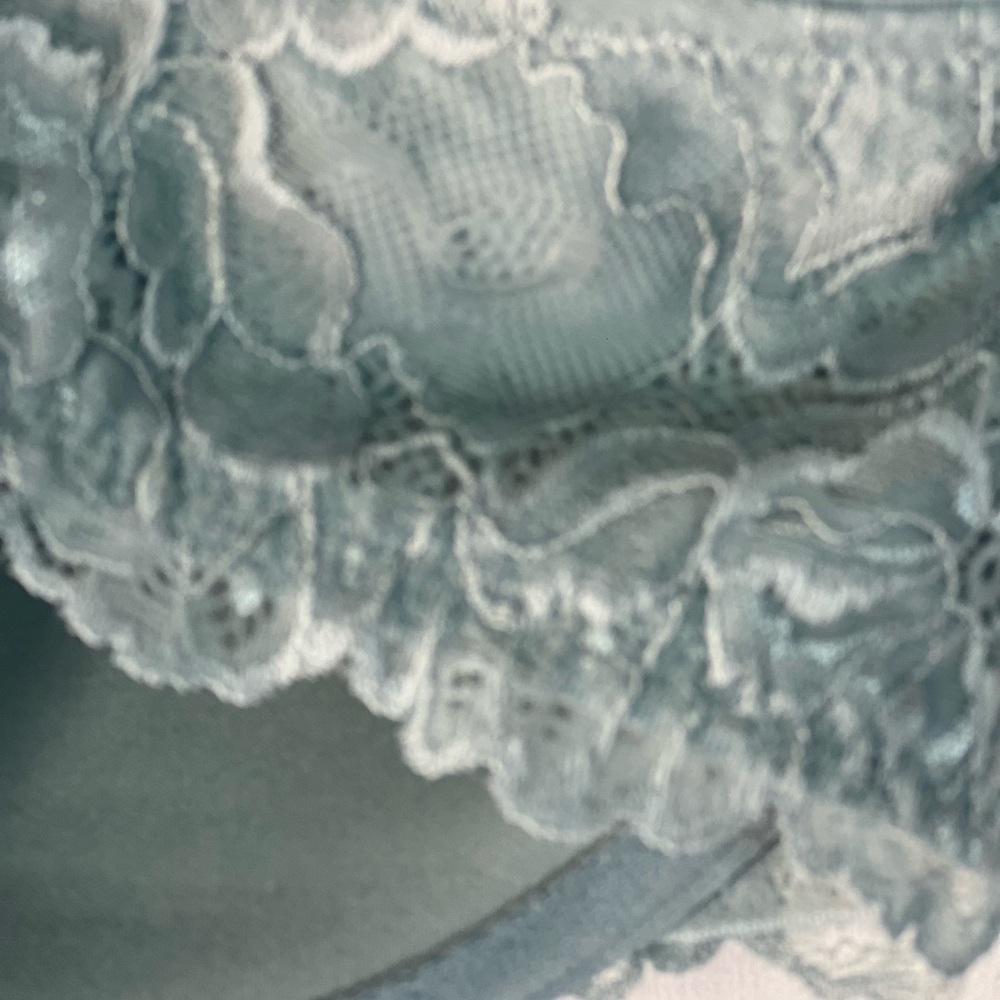 La Vie En Rose Light Teal Underwear Bra 40DD - Lace Back - Picture 7 of 10